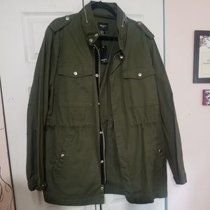 Mens army green cargo jacket